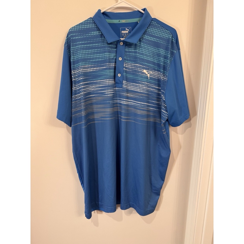 Puma PWR Cool Men's‎ Golf Polo Dry Cell Size Large Blue